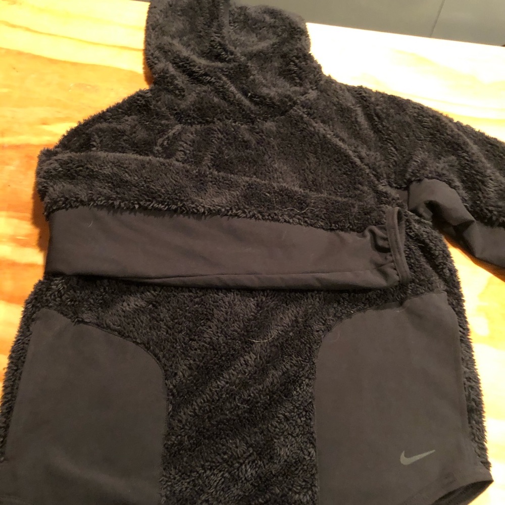 Black fuzzy Nike hoodie